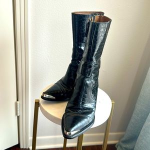 ZARA Leather Cowboy Boots